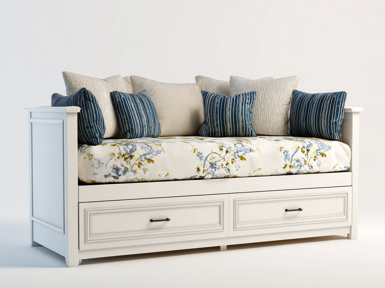 Schlafsofa Holzwerkstoff 200x86x92 cm Weiß - klassisches Tagesbett mit Stauraum für Schlafzimmer