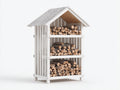Kaminholzregal Holz 95x45x165 cm - Weiß-Naturfarben - überdachtes Gartendesign