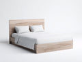 Doppelbett Holz 200x180x95 cm - Natur - modernes Design mit niedrigem Rahmen