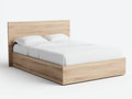 Doppelbett Holzwerkstoff 210x180x100 cm Natur für Schlafzimmer - Modernes Design mit hohem Kopfteil