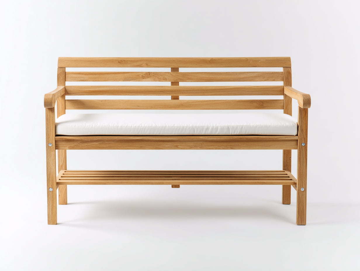 Gartenbank Holz 140x58x90 cm - Naturfarben - modernes Gartendesign