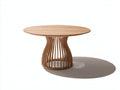 Gartentisch Holz 160x160x75 cm - Natur - rundes Design mit offenem Säulenfuß