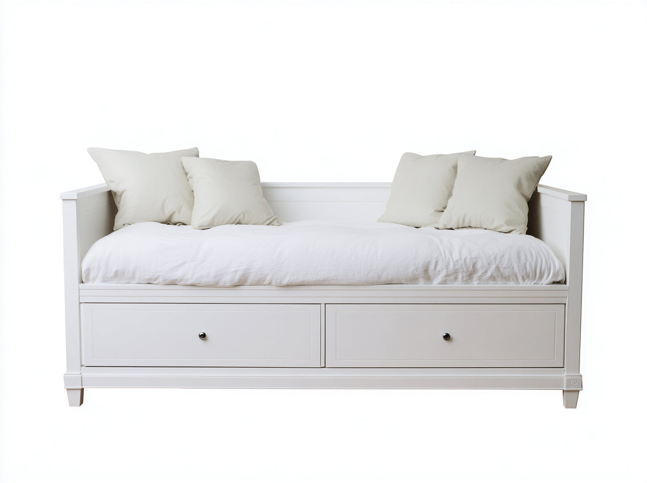 Schlafsofa Holzwerkstoff 202x87x88 cm Weiß - klassisches Tagesbett mit Stauraum für Schlafzimmer